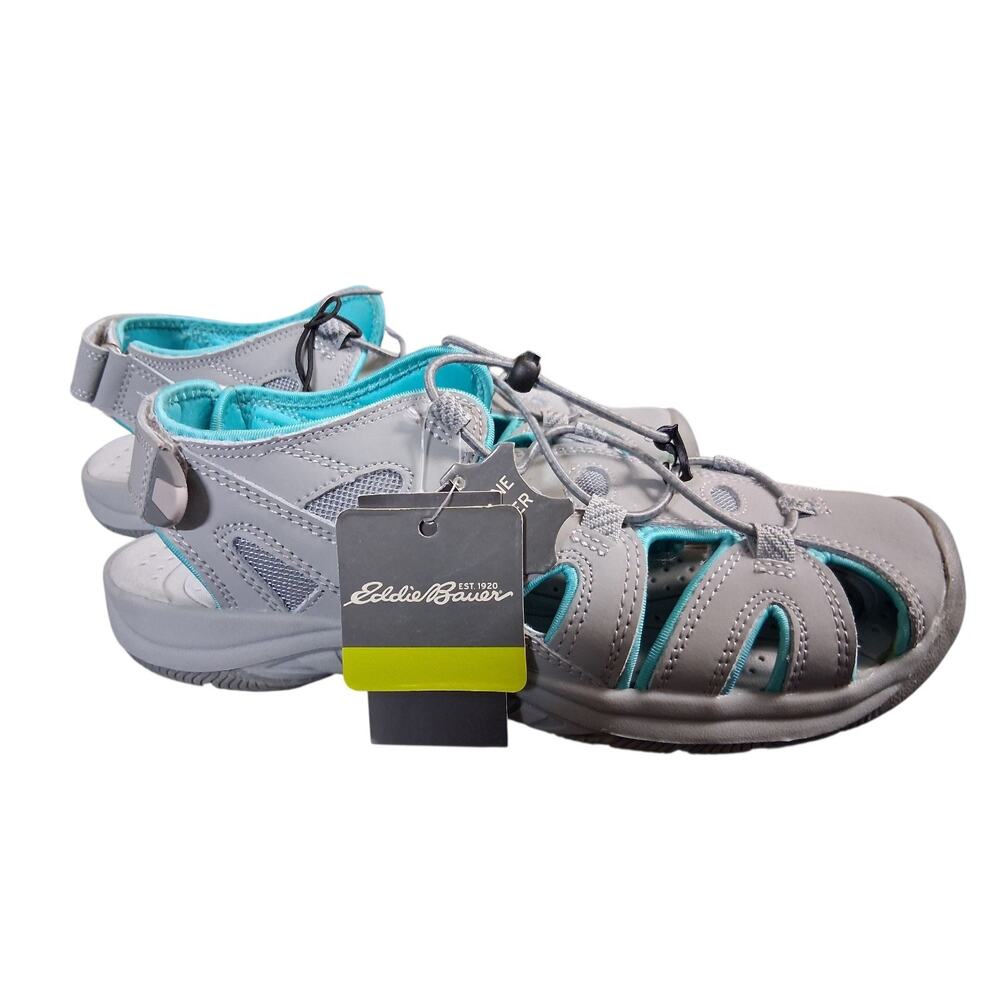 Eddie Bauer MARY WOMEN WATERPROOF SPORT SANDALS SHOES size 9 GRAY TEAL NWOB